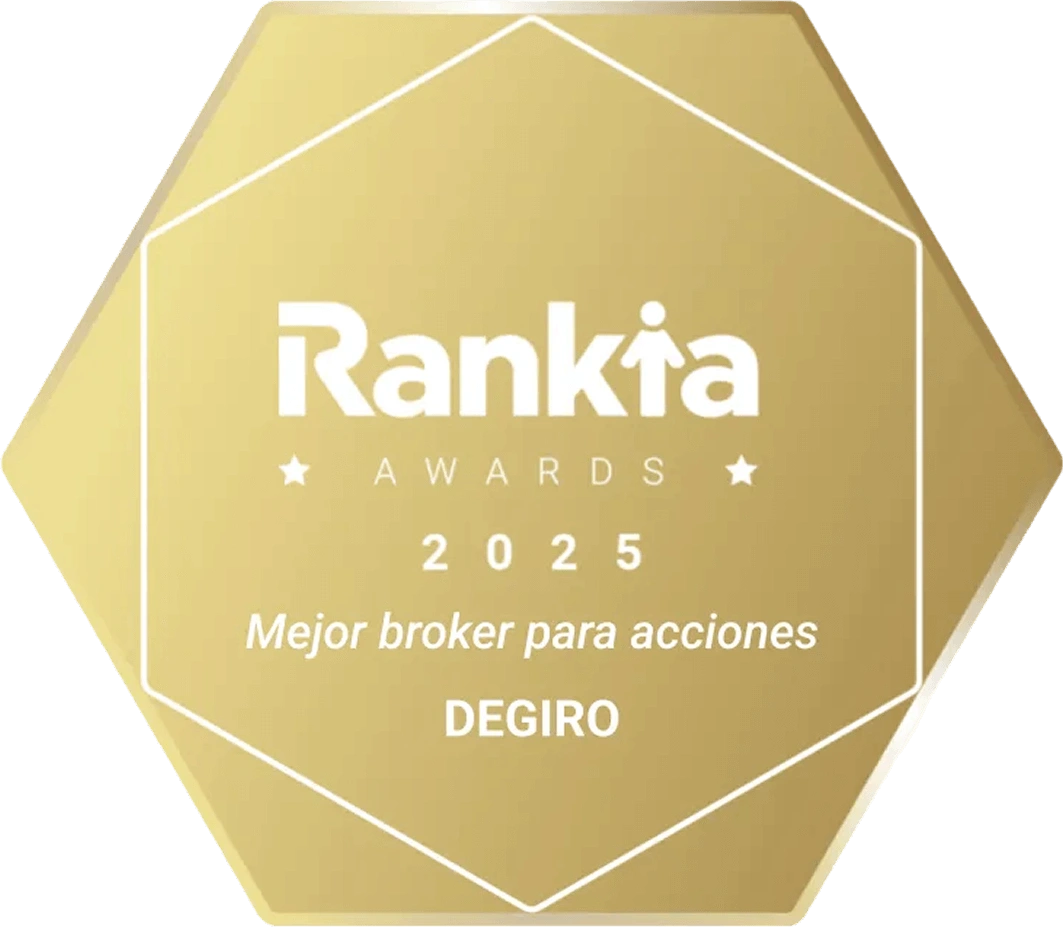 Rankia Awards 2025 badge for Best stock broker awarded to EXDEGIRO ES