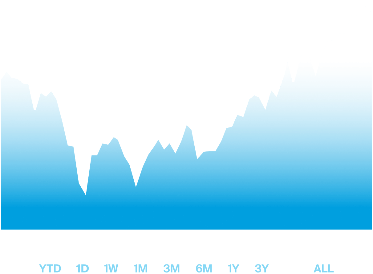 Stock price chart with time range options from YTD to ALL